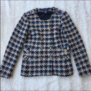 Etcetera Sz 8 blue tweed double breasted jacket